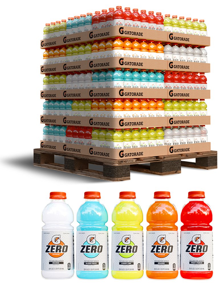 54 Cases of Gatorade Zero (20 oz Bottles) – Refreshing Thirst Quencher in 5 Delicious Flavors