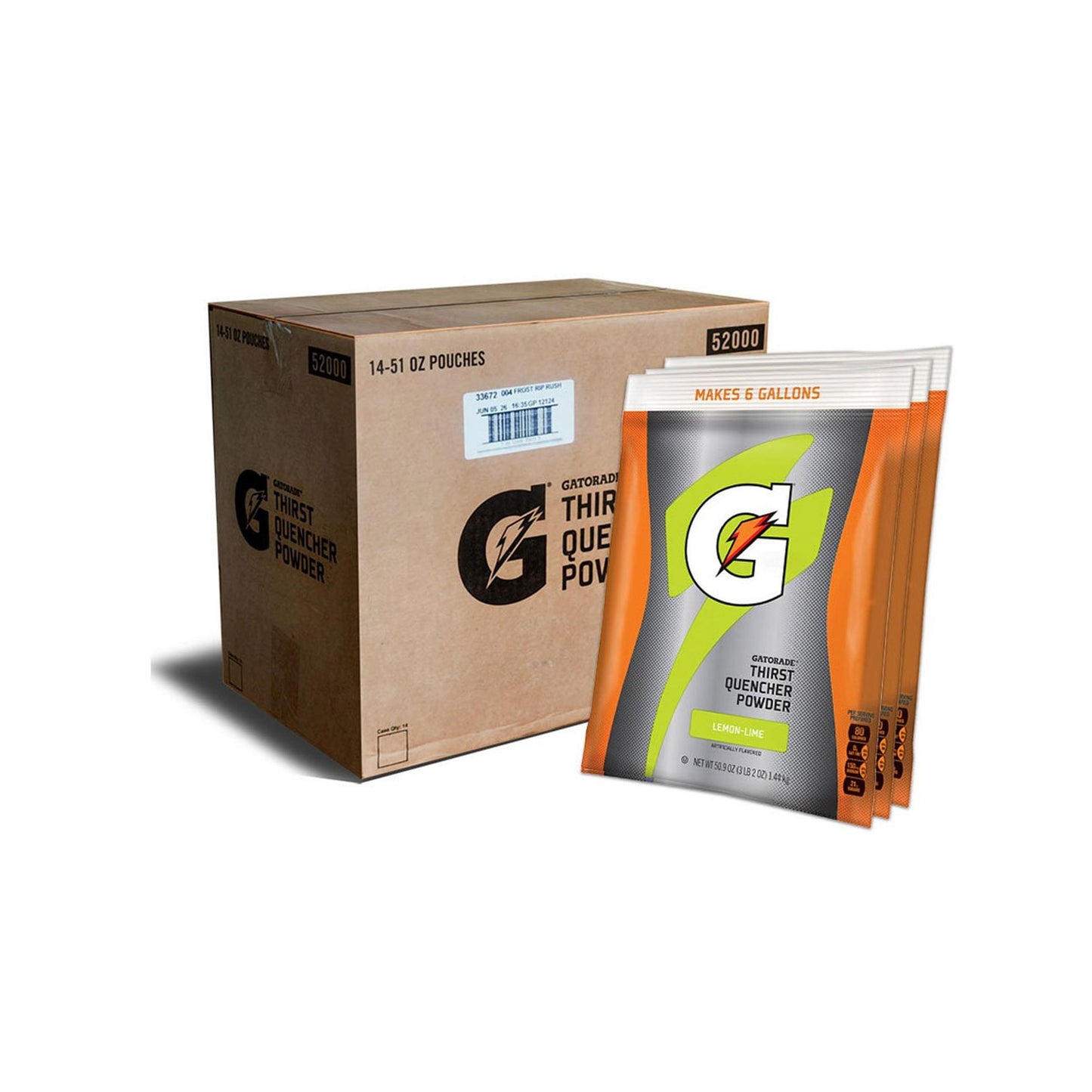 Case of Gatorade Lemon-Lime 6 Gallon Powder - 51 oz Instant Gatorade Mix