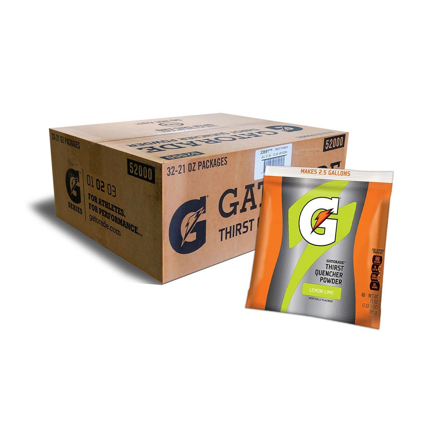 Case of Gatorade Lemon-Lime 2.5 Gallon Instant Powder Mix - 21 oz Gatorade Mix