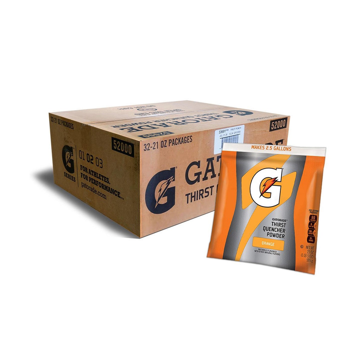 Case of Gatorade Orange 2.5 Gallon Instant Powder Mix - 21 oz Gatorade Mix