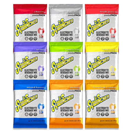 Sqwincher 5-Gallon Electrolyte Powder Mix for Optimal Hydration ( 16 Pouches )