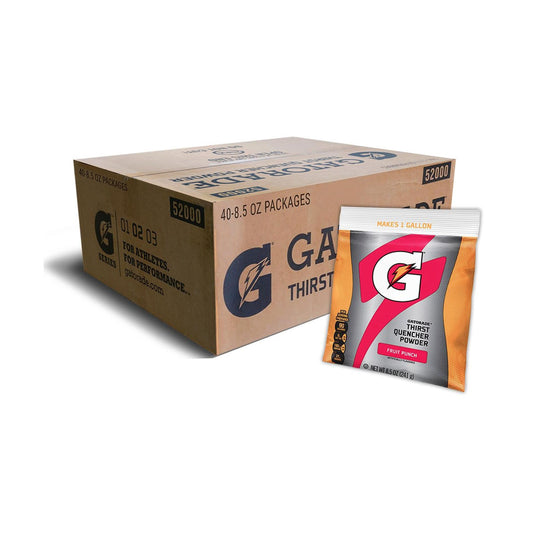 Case pf Gatorade Fruit Punch 1 Gallon Instant Powder - 8.5 oz Instant Gatorade Mix